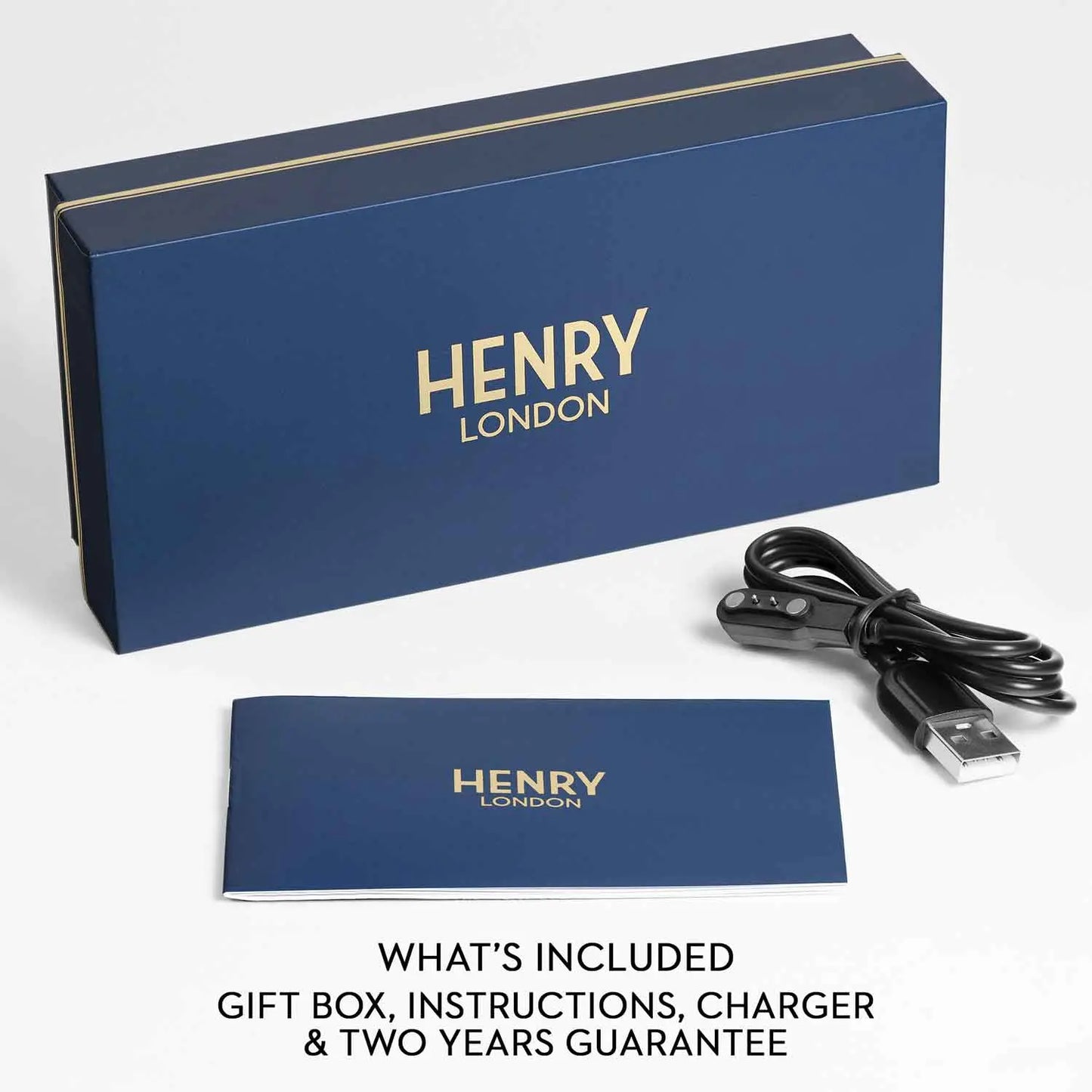 Henry London HLS65-0008 Smartwatch Black Leather Strap