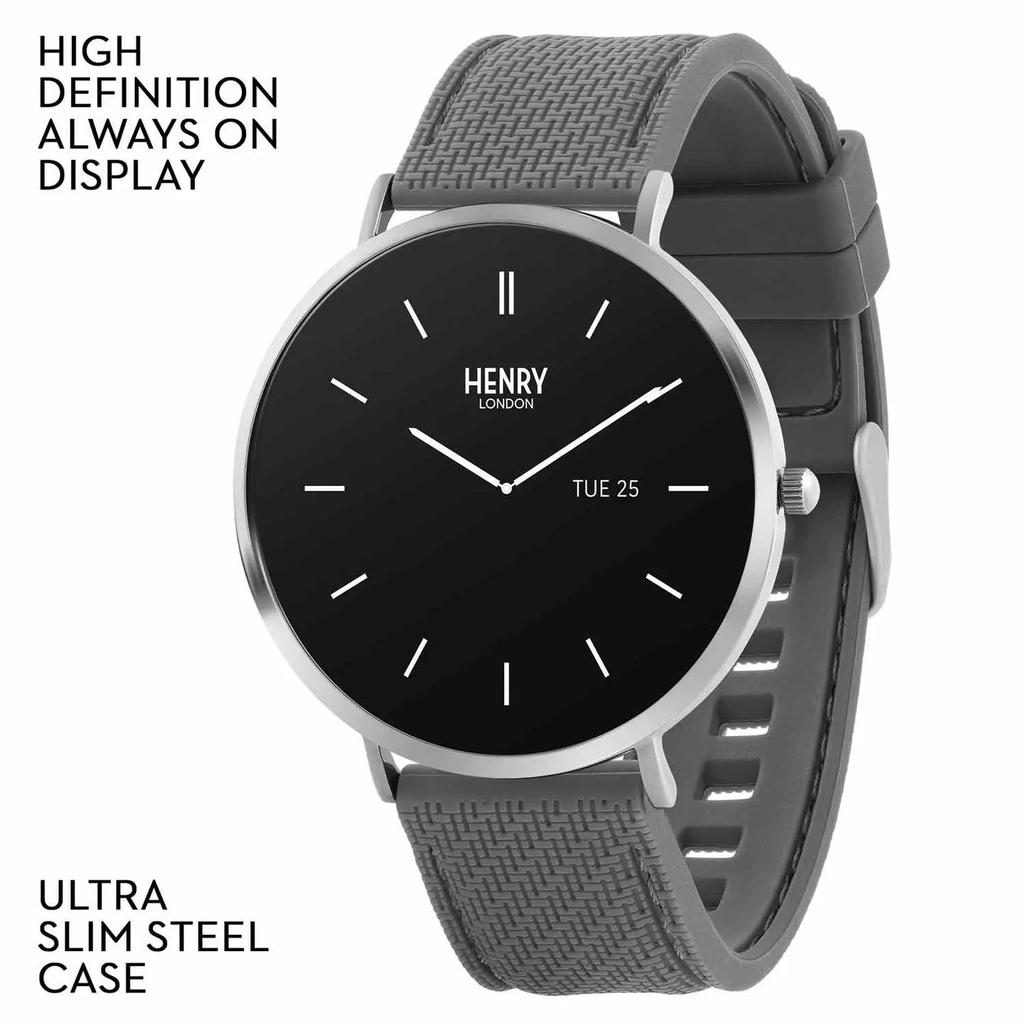 Henry London HLS65-0011 Smartwatch Grey Silicon Strap