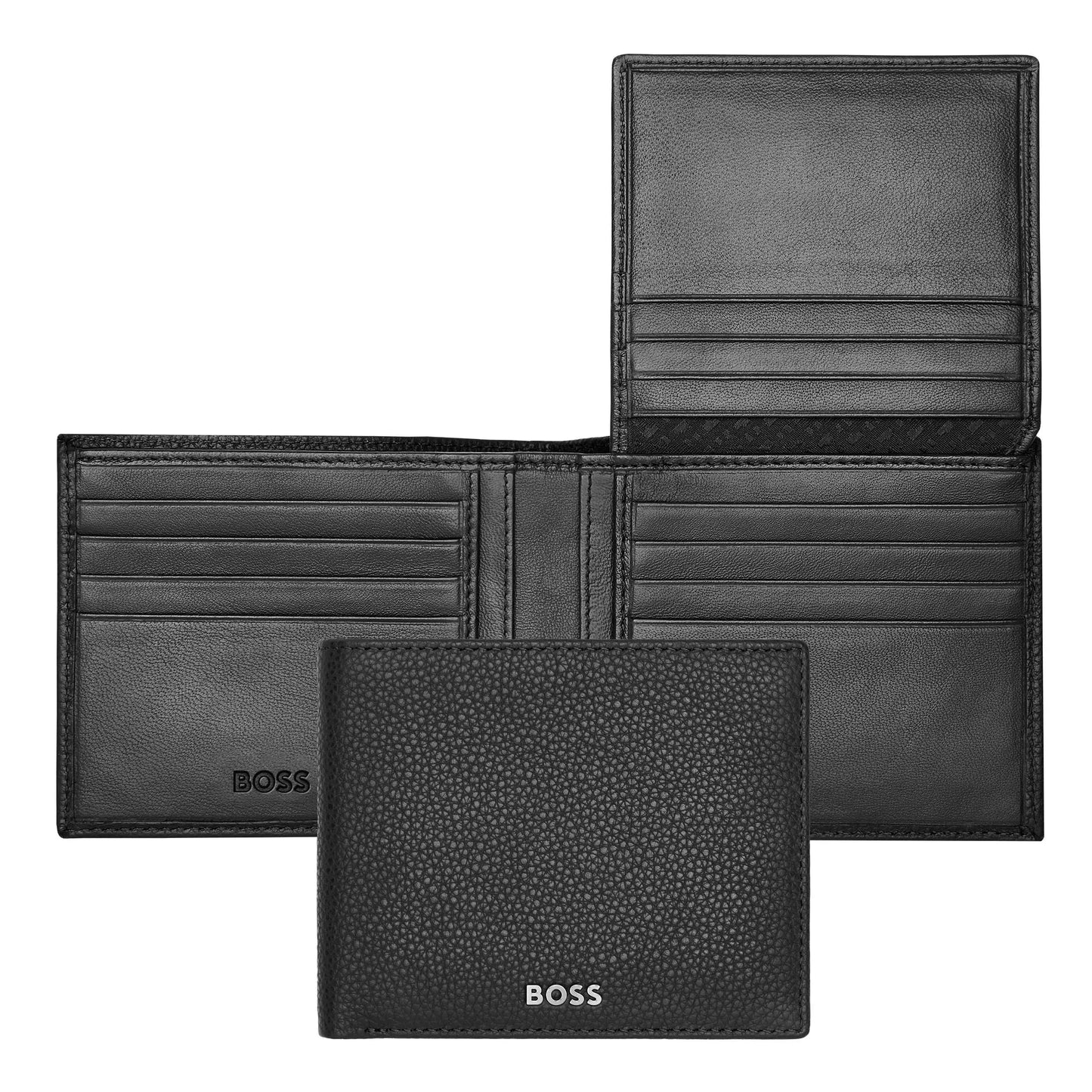 HUGO BOSS HLY416A Πορτοφόλι Flap Classic Grained Black Wallet