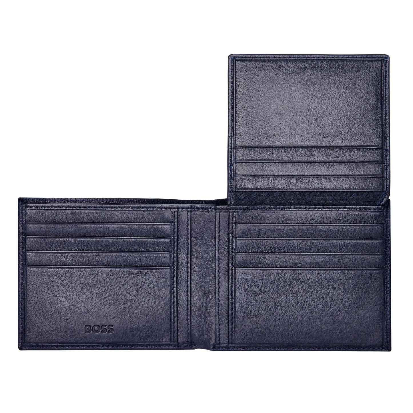 HUGO BOSS HLY416N Πορτοφόλι Flap Classic Grained Blue Wallet