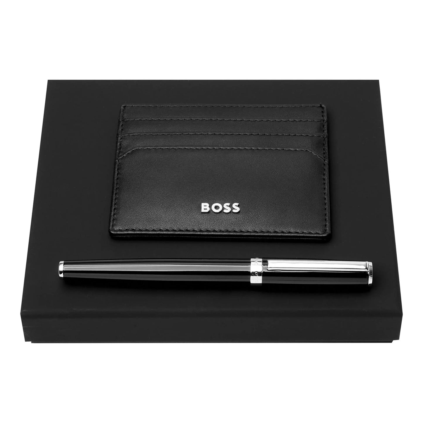 HUGO BOSS HPCB254A Rollerball Pen & Card Holder Gift Set