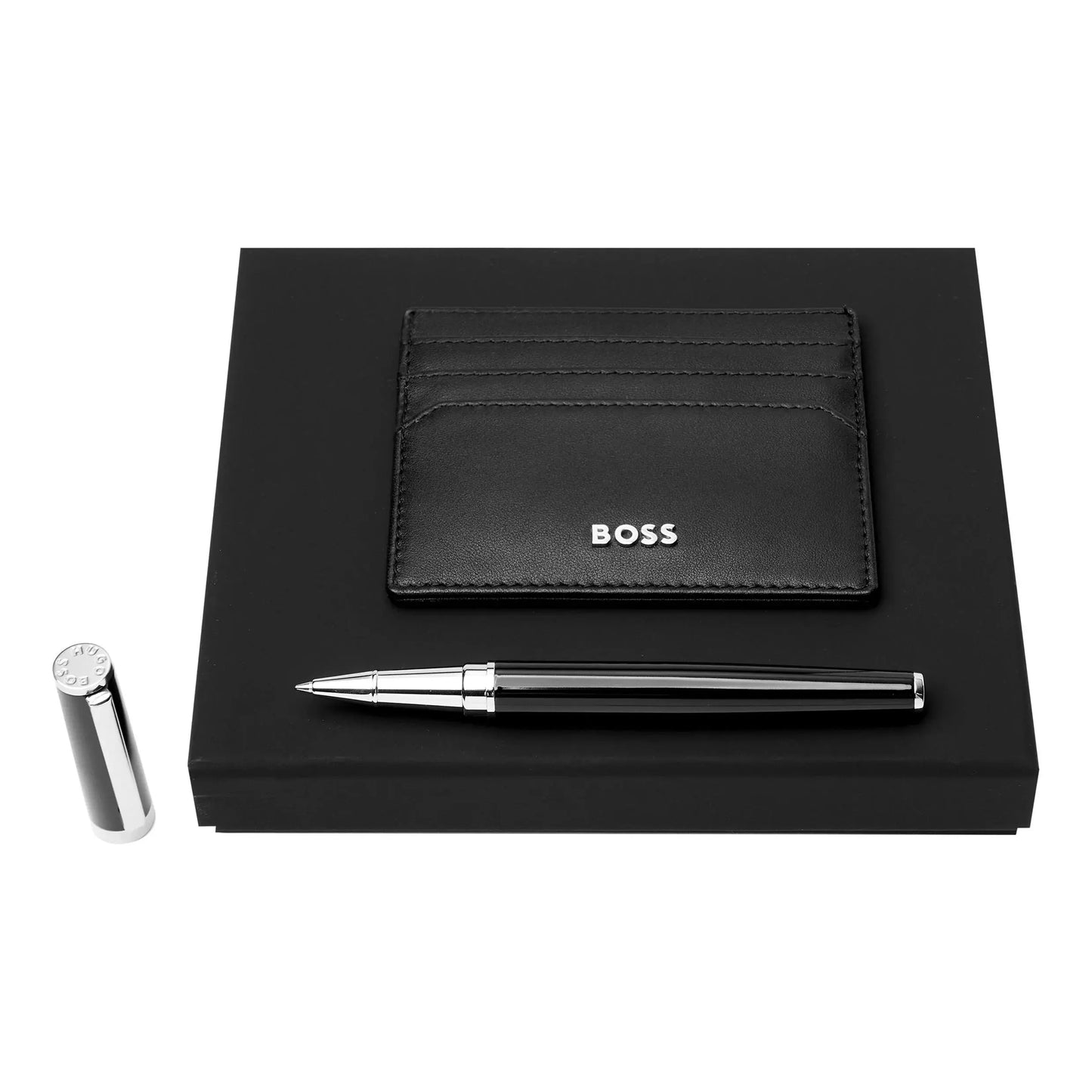 HUGO BOSS HPCB254A Rollerball Pen & Card Holder Gift Set