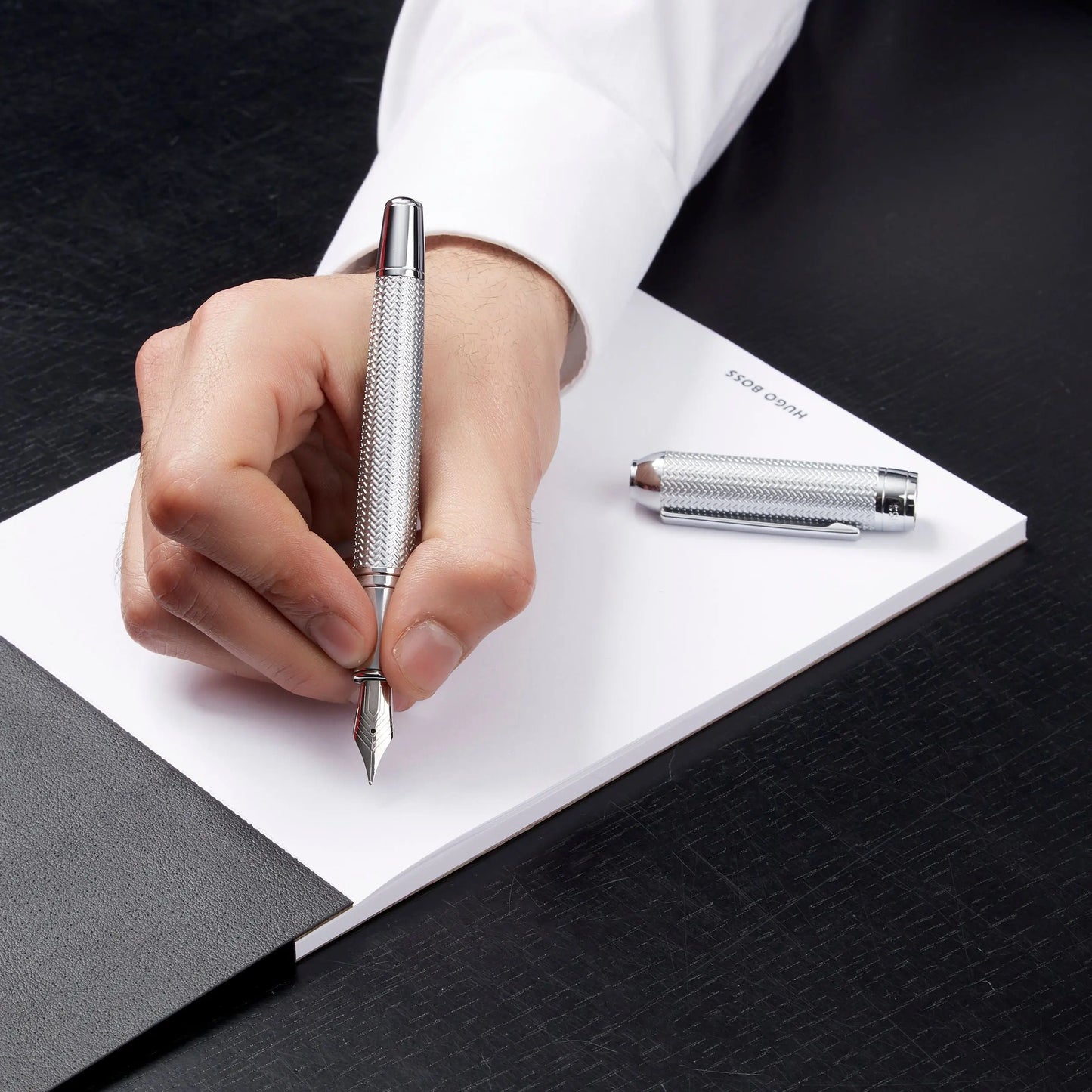 HUGO BOSS HSI4652C Πένα Elemental Silver Fountain Pen Hugo Boss