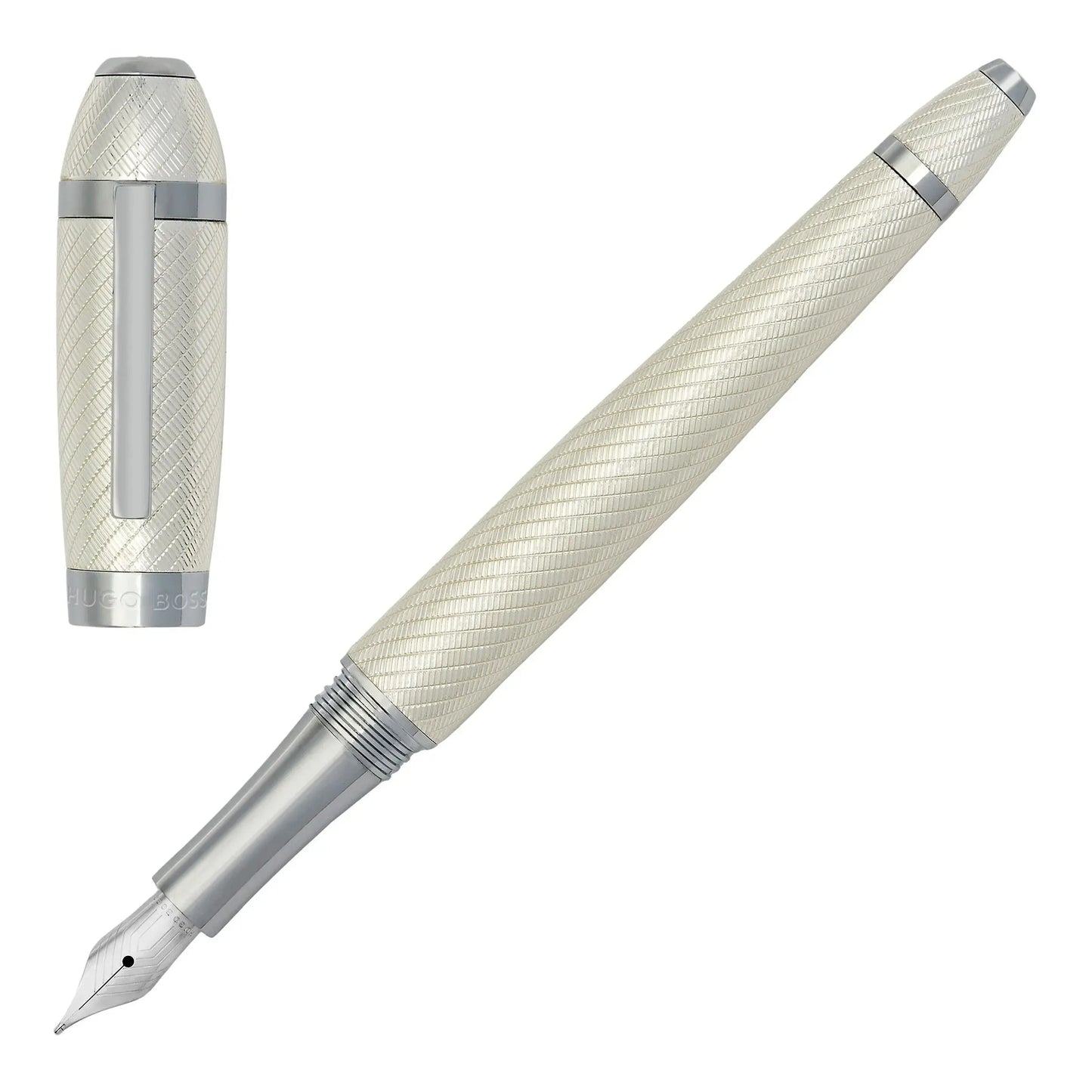 HUGO BOSS HSW4454C Πένα Arc Futurist Silver Fountain Pen Hugo Boss