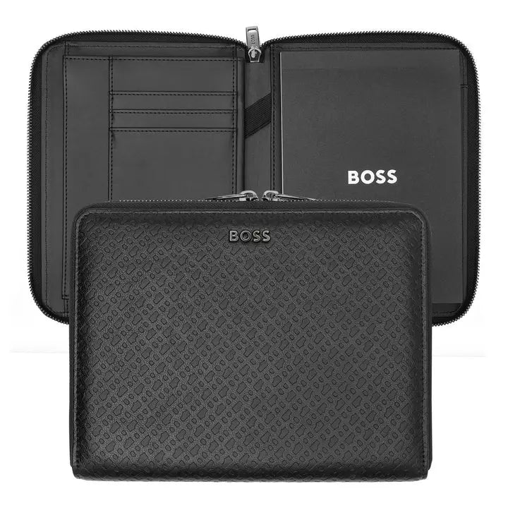 HUGO BOSS HTM411A Ντοσιέ A5 Monogram Black Zip Folder