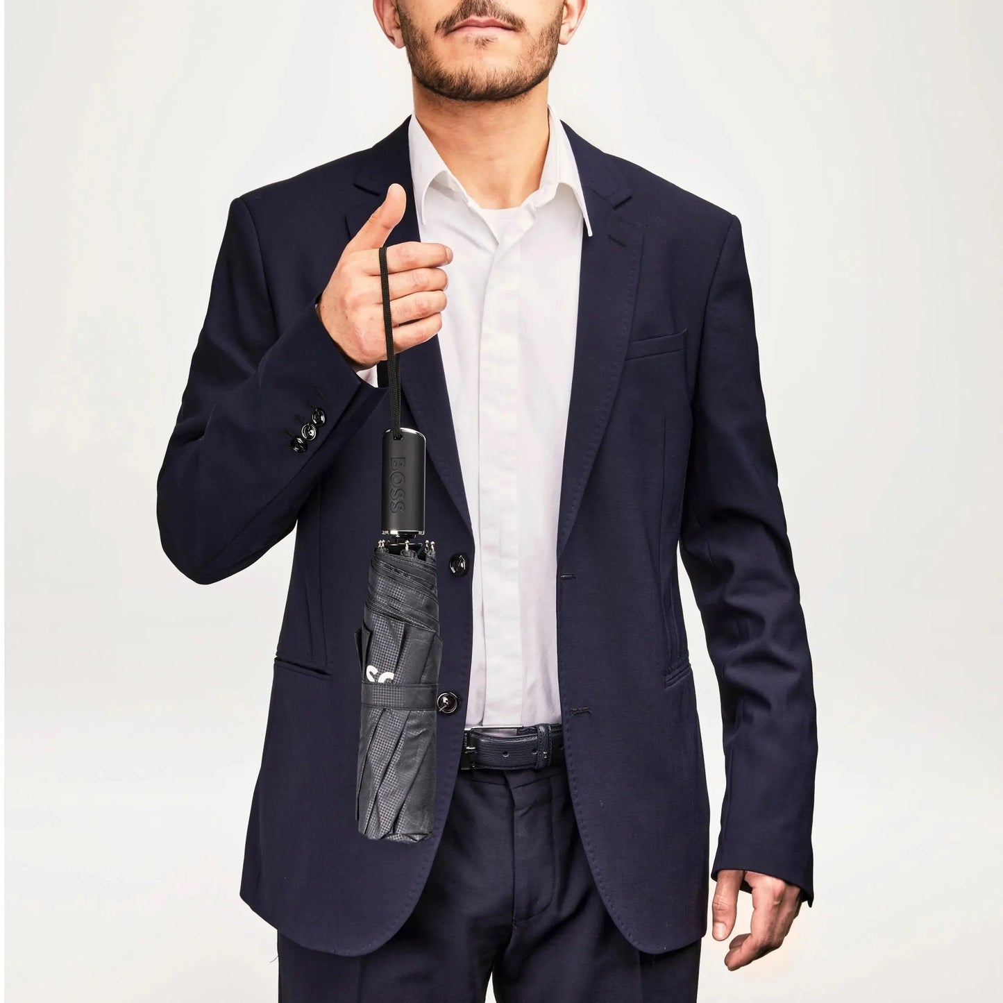 HUGO BOSS HUF304A Ομπρέλα Pocket umbrella Loop Black Umbrella