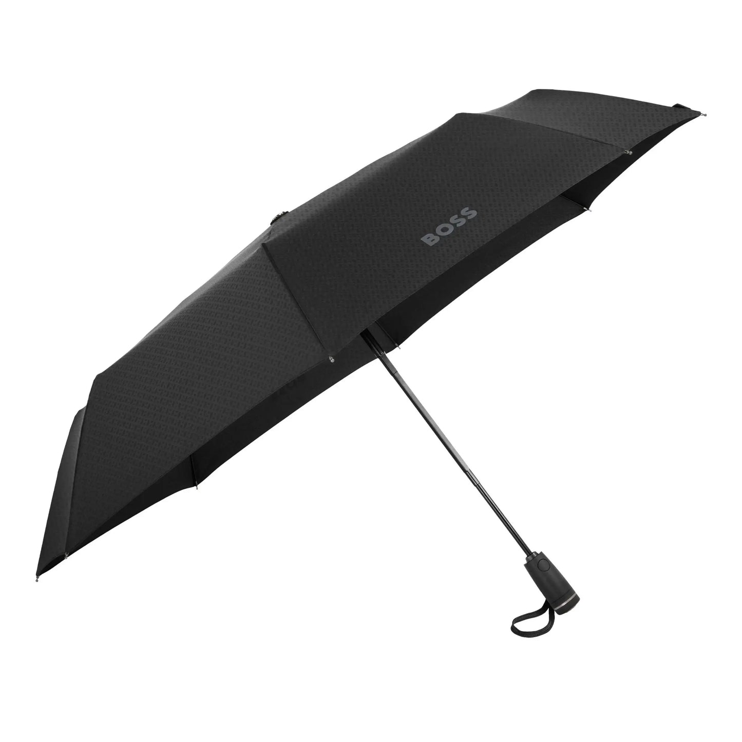 HUGO BOSS HUF520D Ομπρέλα Pocket Double B Black & Gun Umbrella