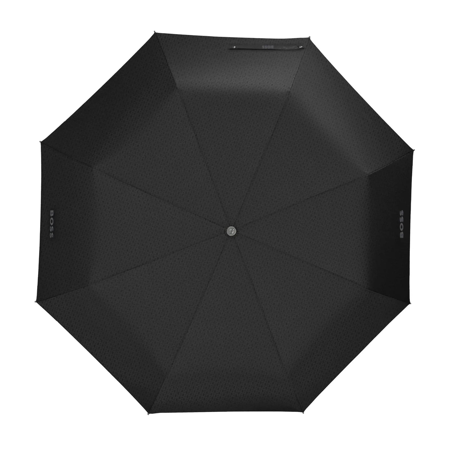 HUGO BOSS HUF520D Ομπρέλα Pocket Double B Black & Gun Umbrella