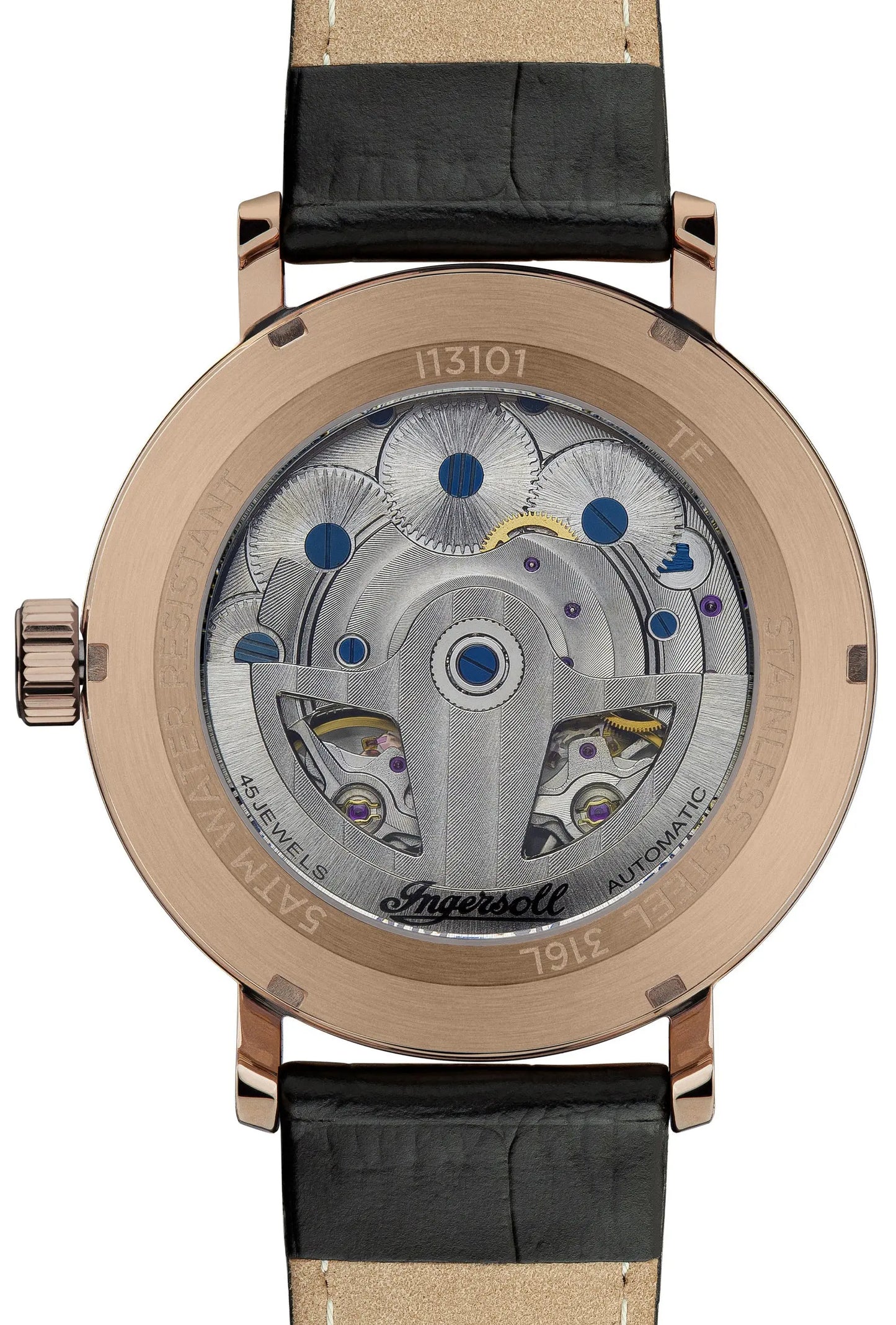 Ingersoll I13101 Tennessee Automatic Black Leather Strap