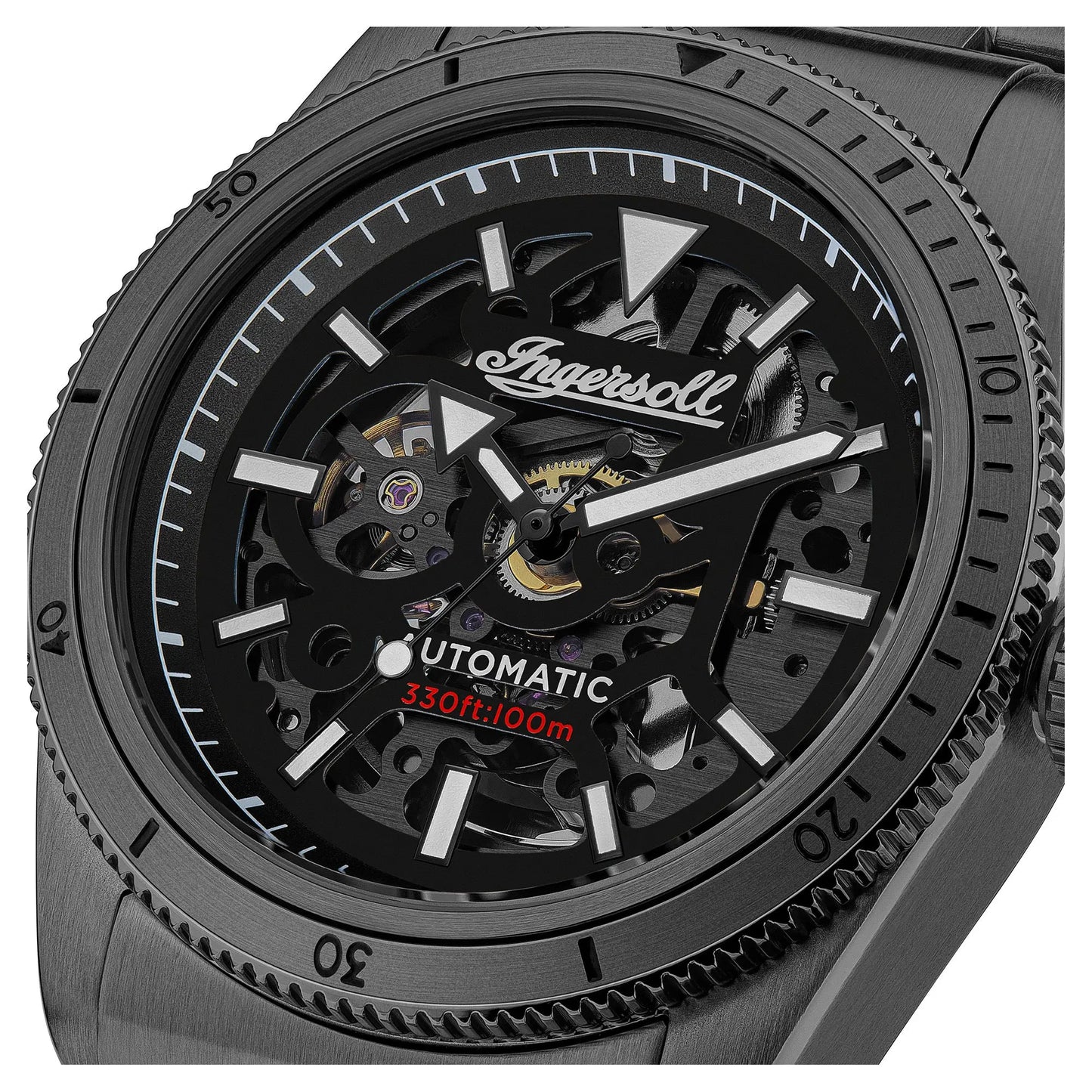 Ingersoll I13902 Scovill Automatic Black Leather Strap