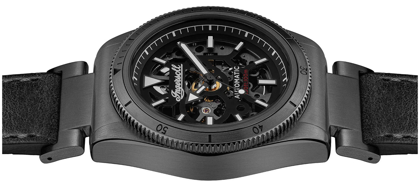 Ingersoll I13902 Scovill Automatic Black Leather Strap