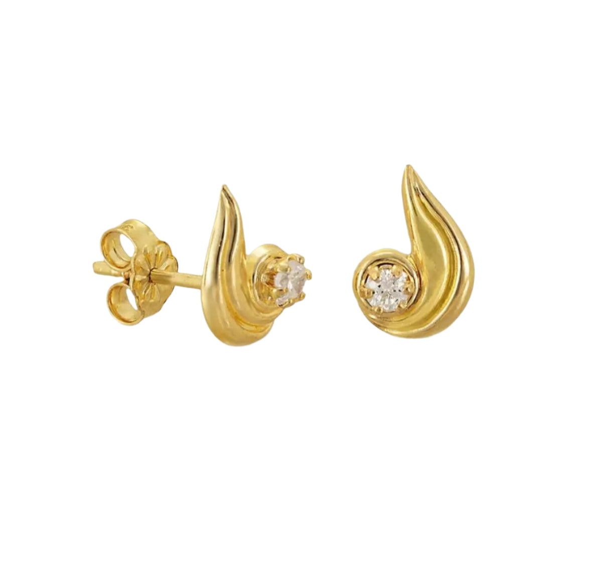 Earrings SK3214G K14 Gold Hoops 1.2cm