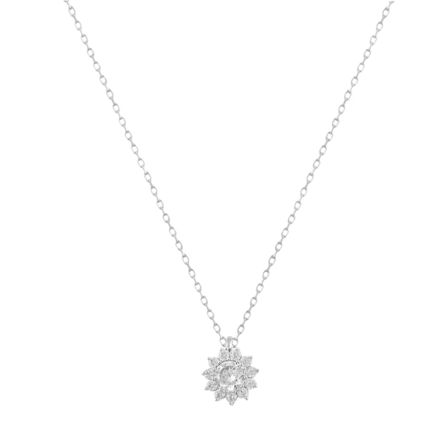 Necklace K886GR Single Stone Neck in 9ct Gold with Green Zircon