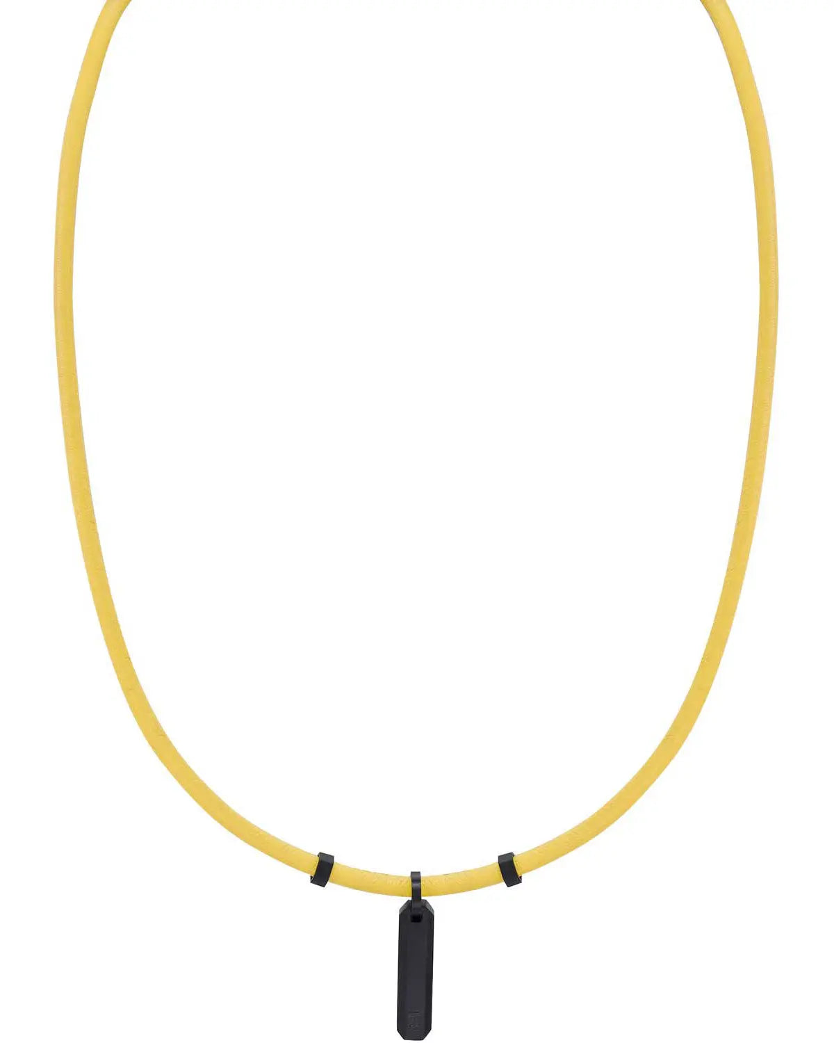 Caterpillar J005N10171 Obsidian Ανδρικό Κολιέ Από Δέρμα και Ανοξείδωτο Ατσάλι