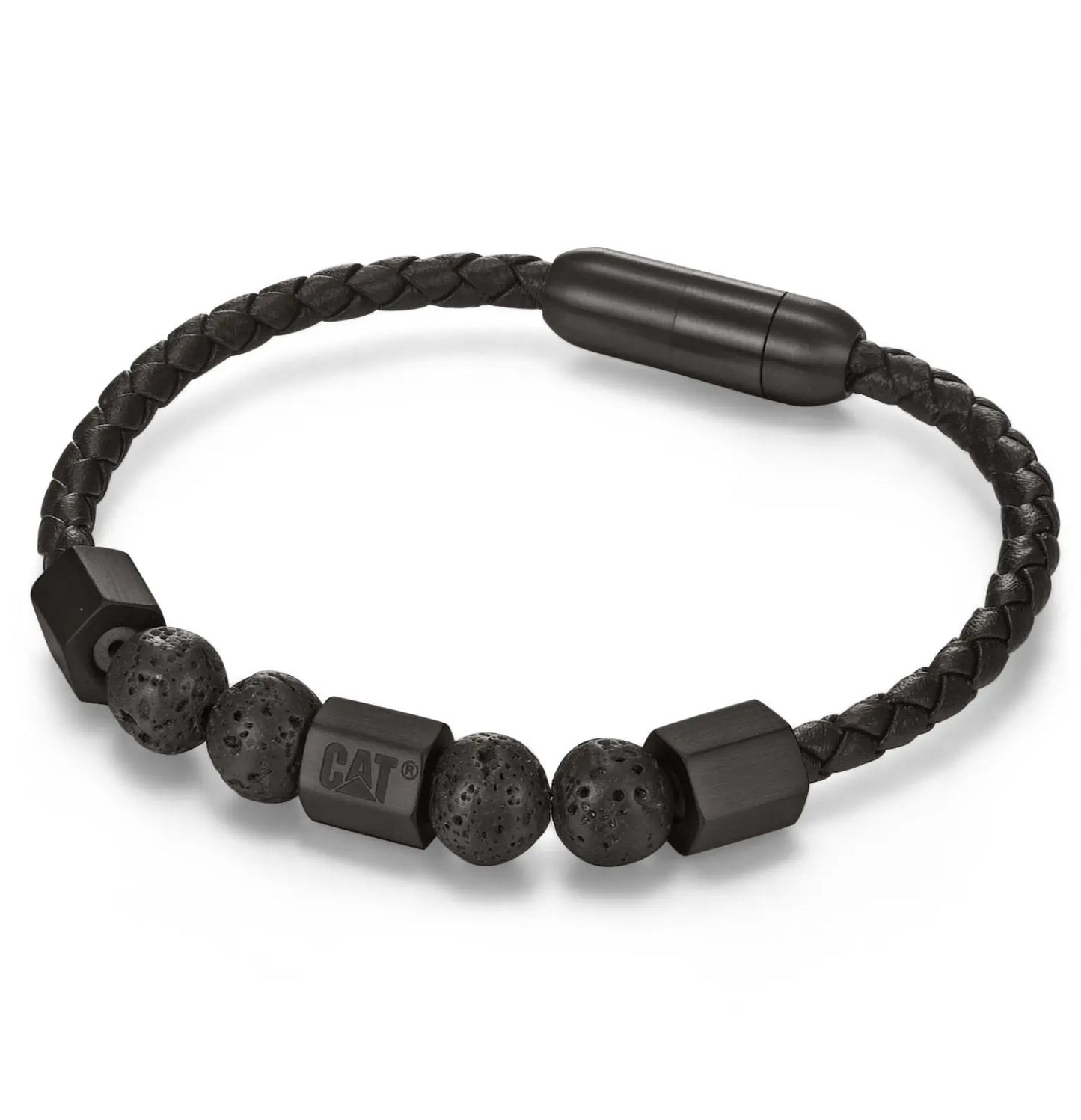 Caterpillar J026B39111 Ignedous Ανδρικό Βραχιόλι Από Δέρμα και Ανοξείδωτο Ατσάλι