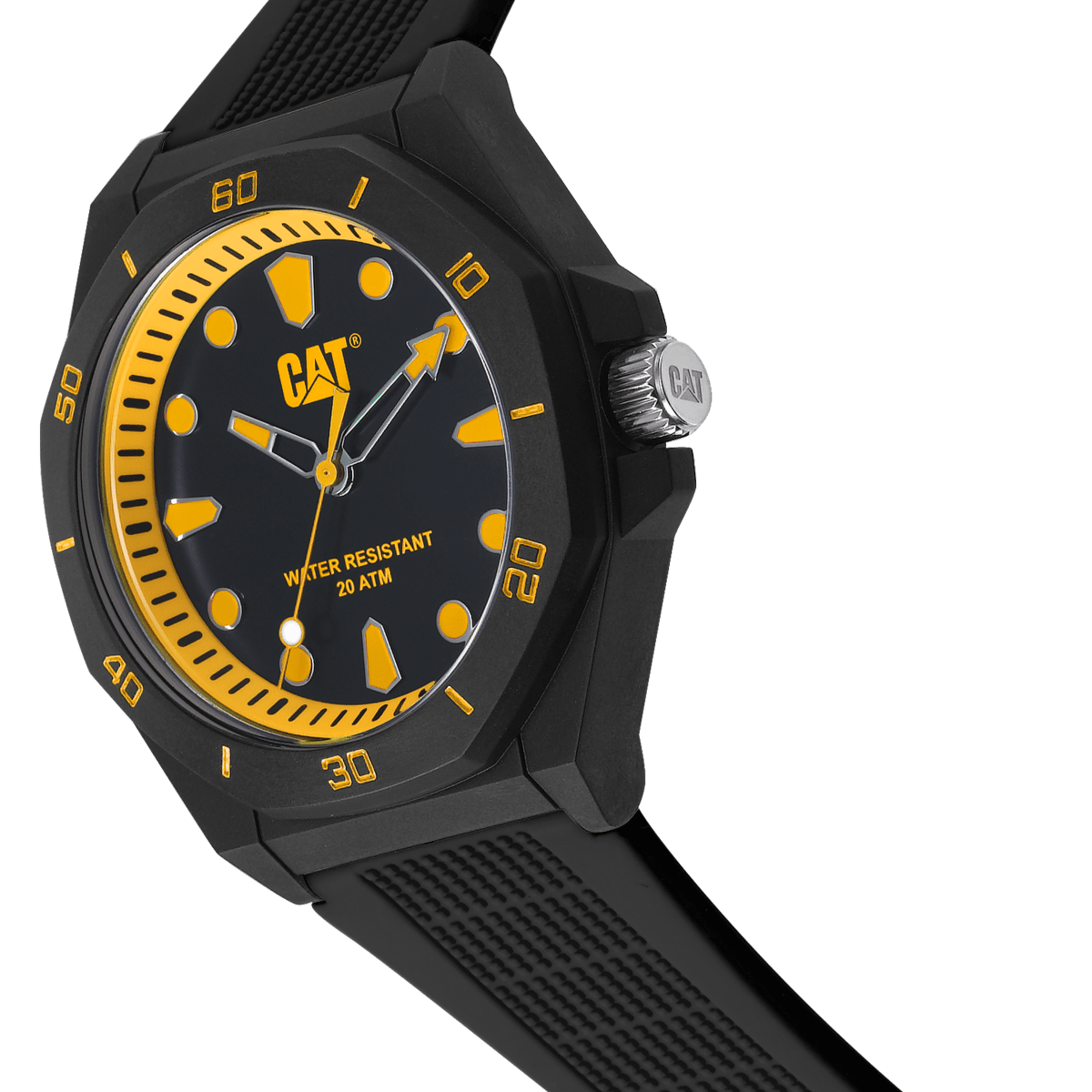 CATERPILLAR JA11021117 Octa Shield Black Silicon Strap - Κοσμηματοπωλείο Goldy