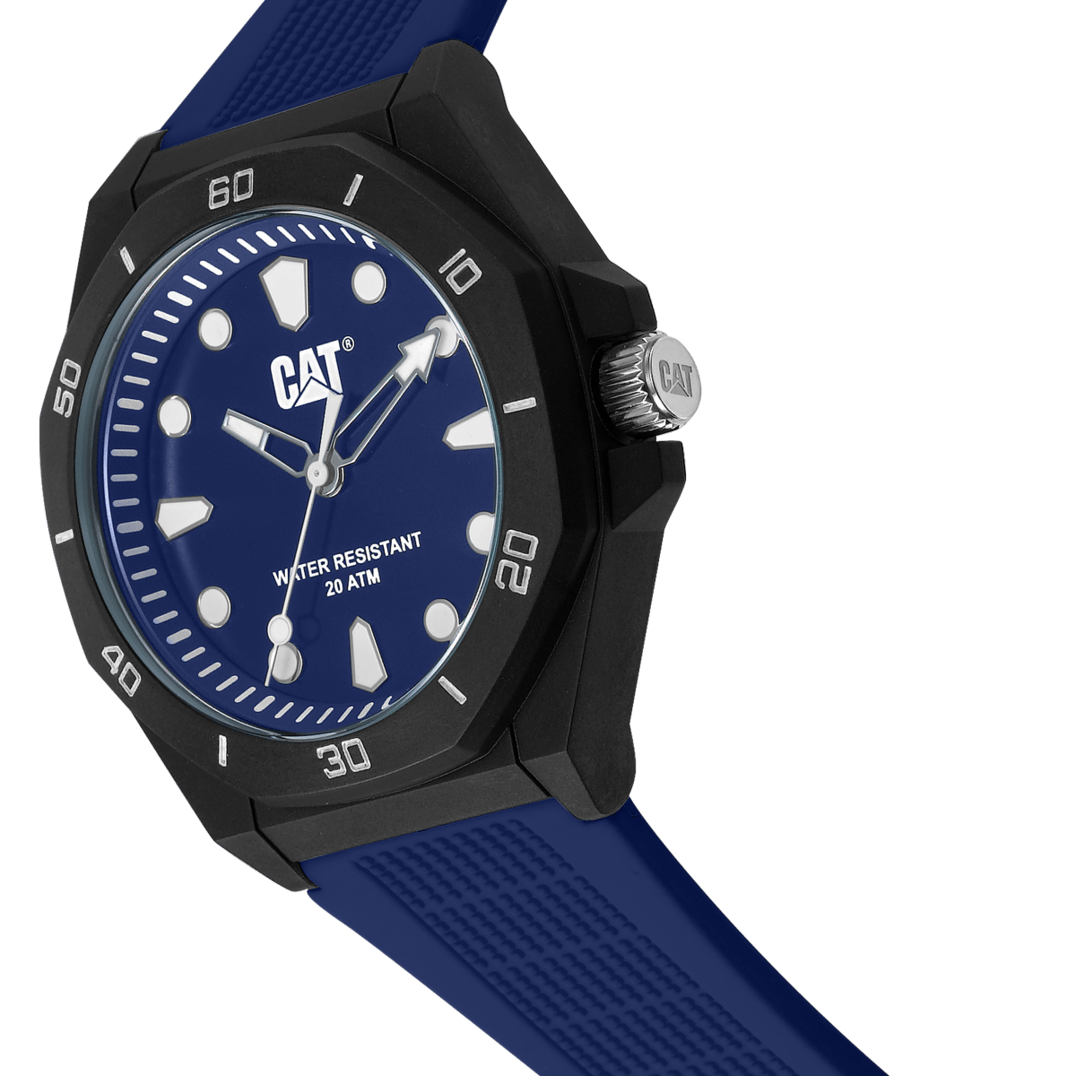 CATERPILLAR JA11021612 Octa Shield Blue Silicon Strap - Κοσμηματοπωλείο Goldy