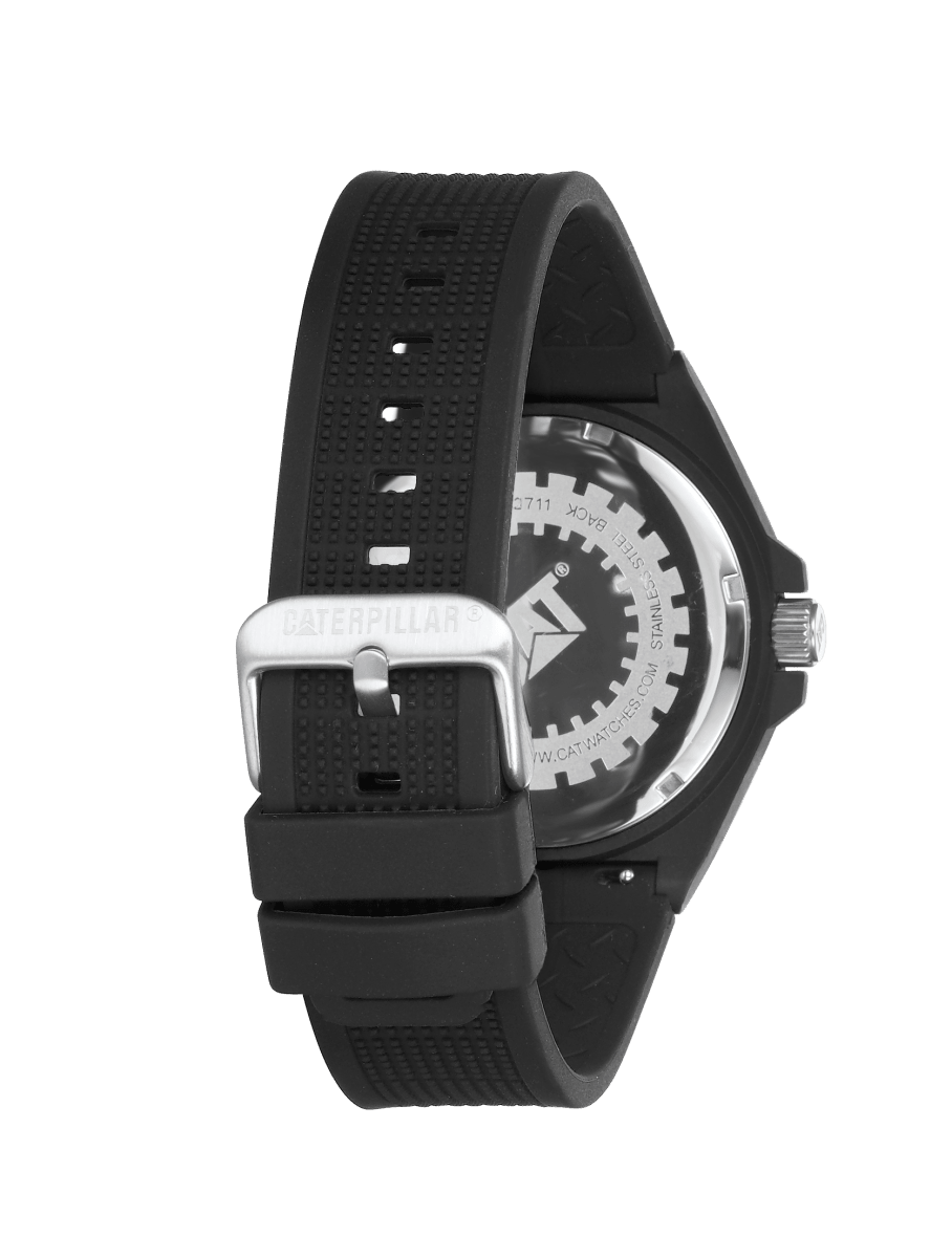CATERPILLAR JA11021711 Octa Shield Black Silicon Strap - Κοσμηματοπωλείο Goldy