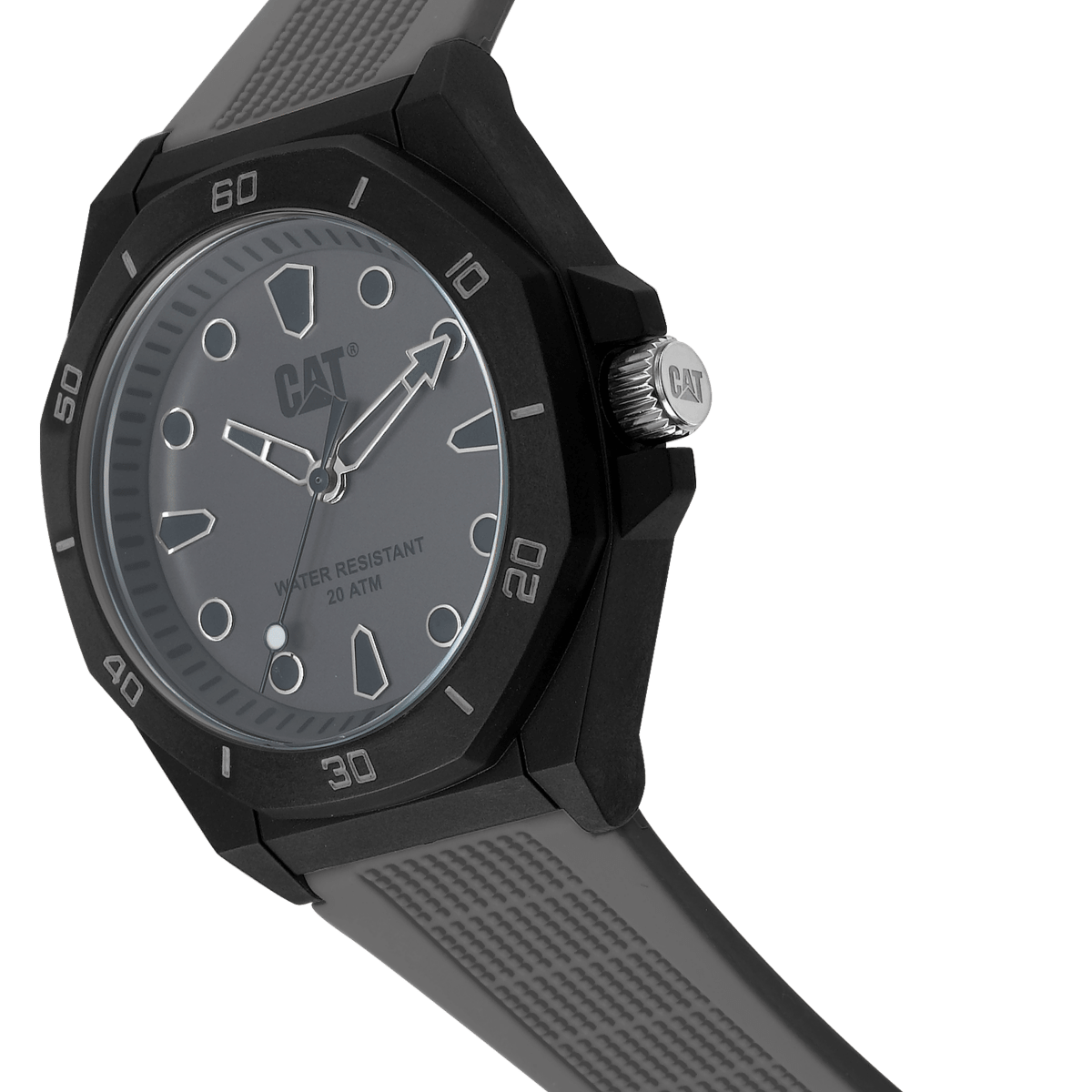 CATERPILLAR JA11025512 Octa Shield Grey Silicon Strap - Κοσμηματοπωλείο Goldy