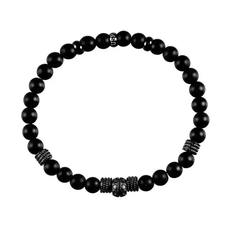 US POLO JW9158BR Stainless Steel and Leather Men's Bracelet