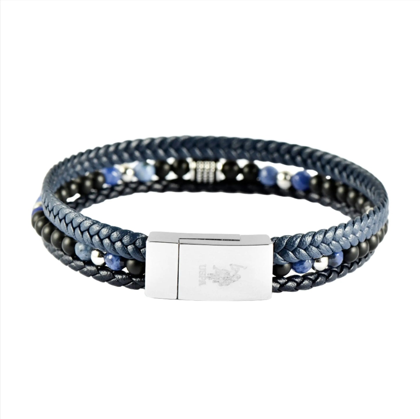 U.S. POLO JW9221BR Ανδρικό Βραχιόλι Από Ατσάλι και Δέρμα