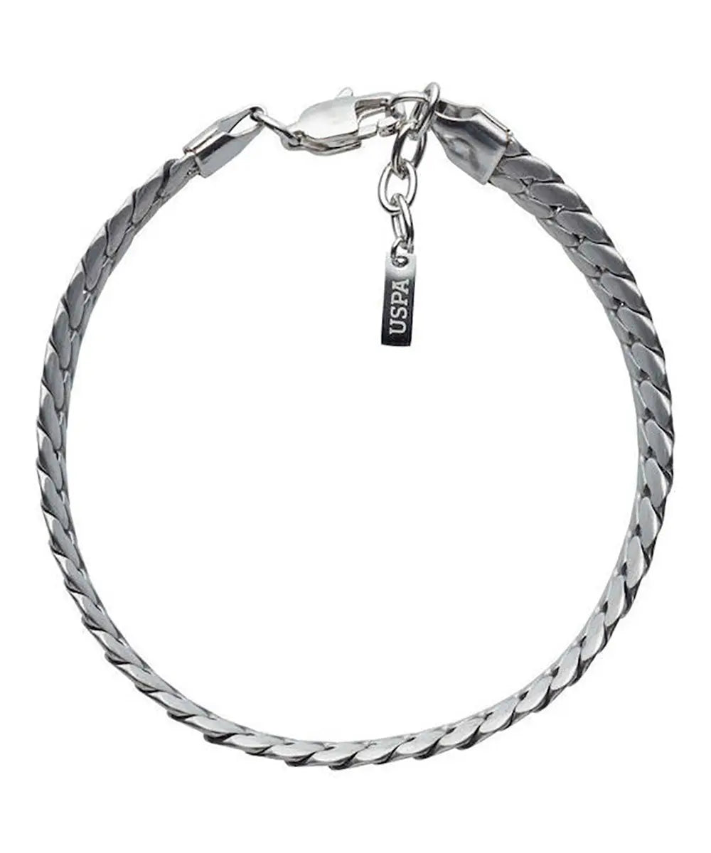 US POLO JW9210BR Men's Steel and Leather Bracelet