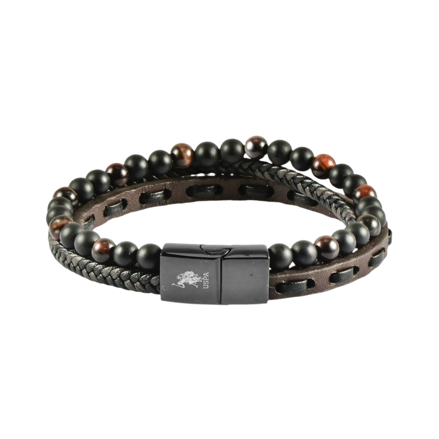 U.S. POLO JW9257BR Ανδρικό Βραχιόλι με Χάντρες Από Ατσάλι
