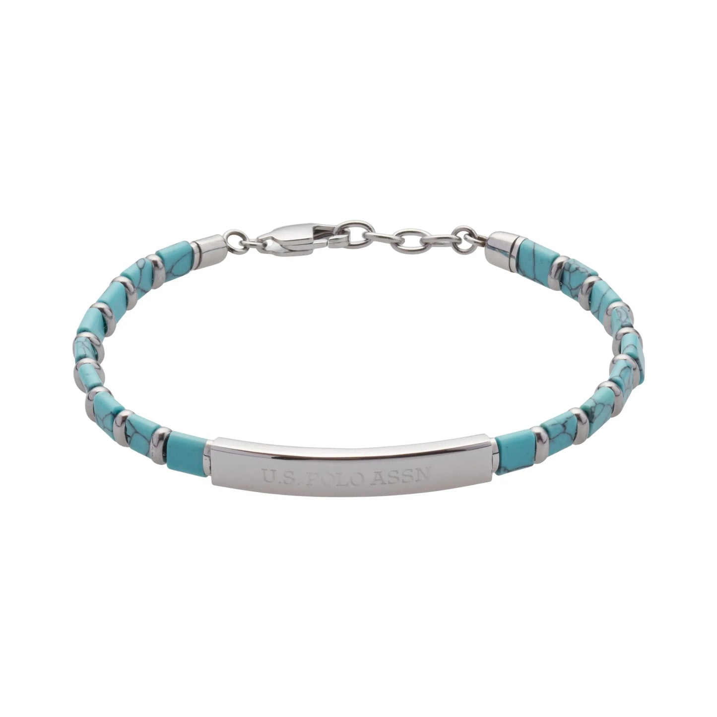 US POLO JW9210BR Men's Steel and Leather Bracelet