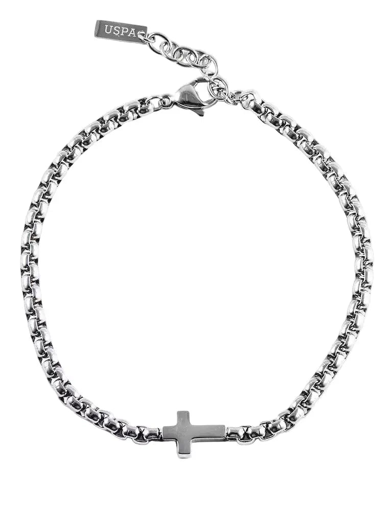 US POLO JW9210BR Men's Steel and Leather Bracelet