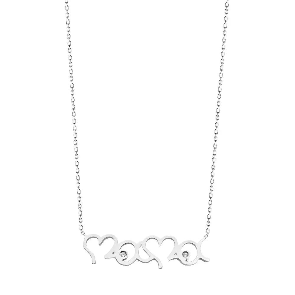 Κολιέ K323W Μαμά Από Λευκόχρυσο 9ct