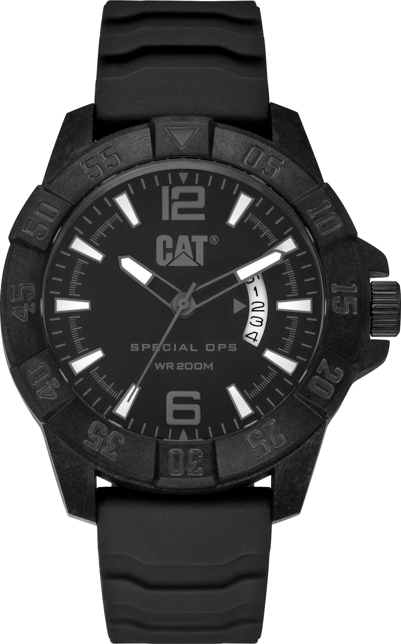 CATERPILLAR K412121131 Special Ops 3 Black Rubber Strap
