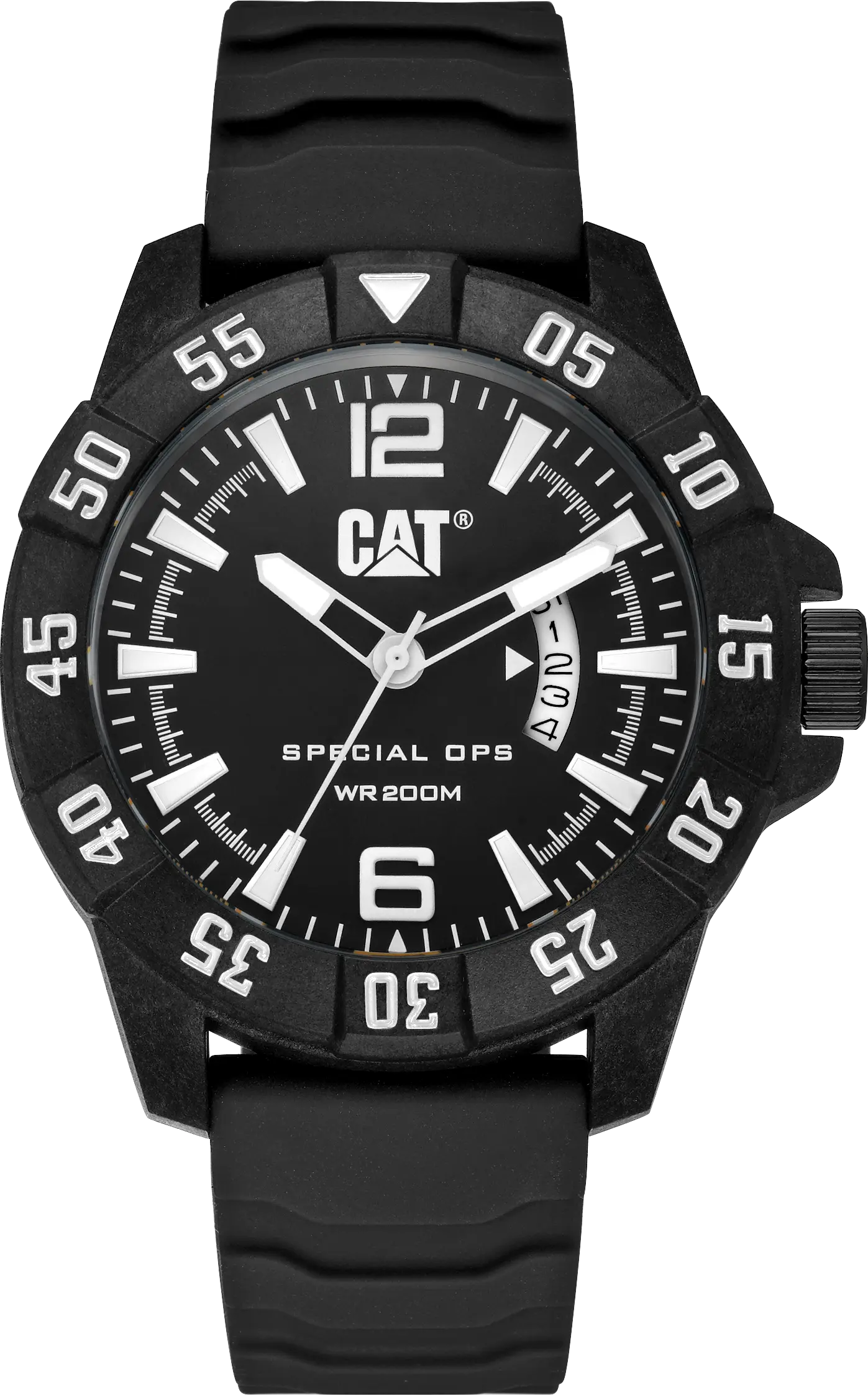 CATERPILLAR K412121132 Special Ops 3 Black Rubber Strap