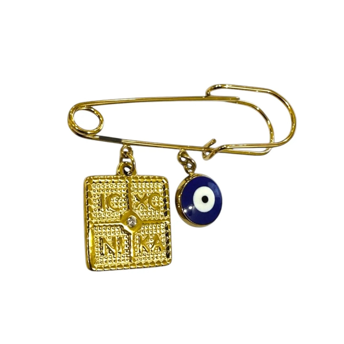 Παραμάνα KB014G Κωνσταντινάτο για Νεογέννητο με Ματάκι από Επιχρυσωμένο Ατσάλι