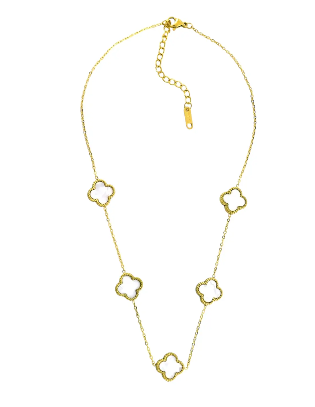 N07139G Gold Plated Steel Necklace with Green Zircon