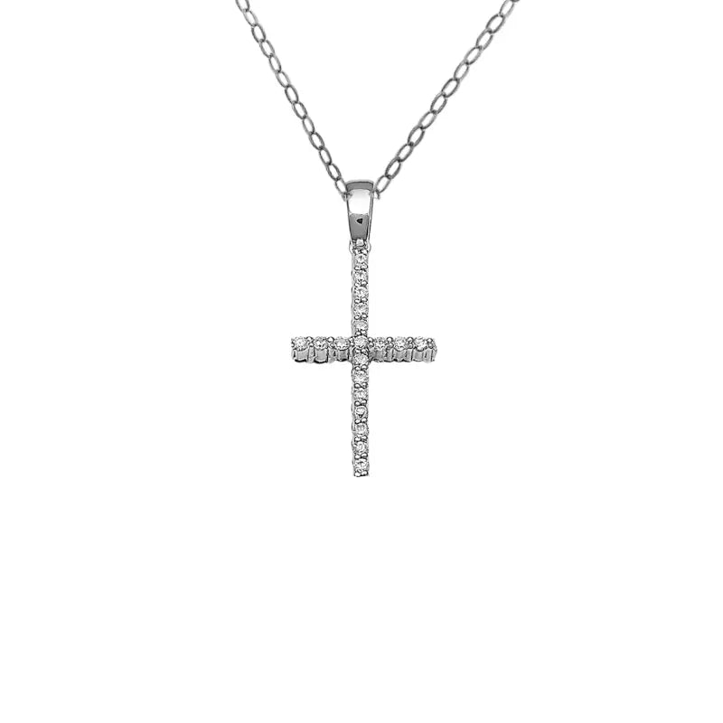 GM220W Zircon Heart Necklace In Platinum Plated Silver