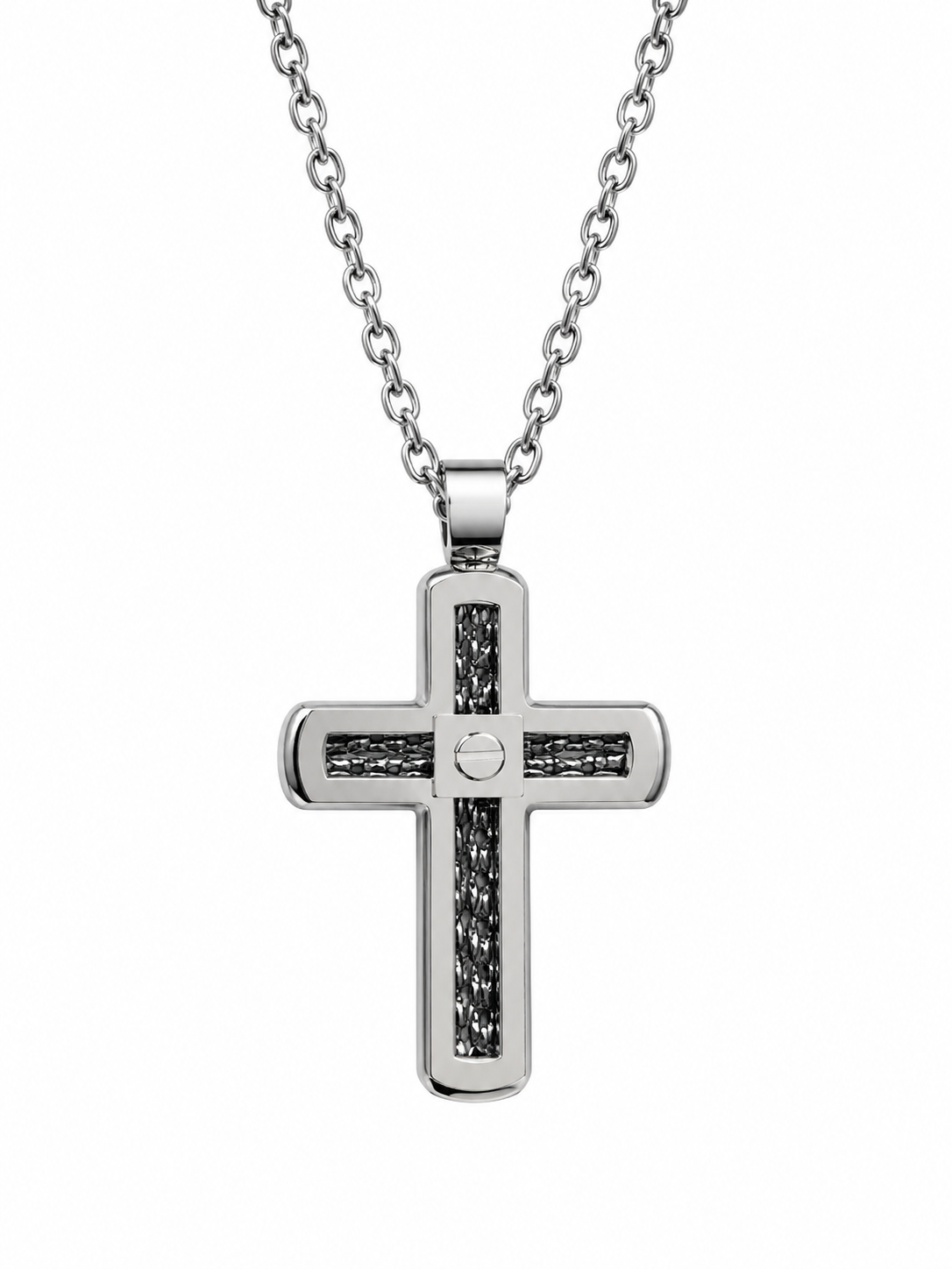 Visetti KD094S Σταυρός με Αλυσίδα Από Ανοξείδωτο Ατσάλι
