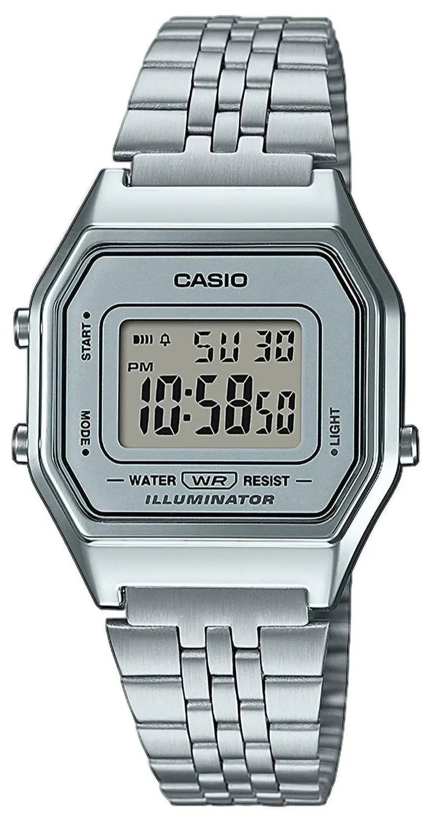 CASIO LA-680WEA-7EF Digital Silver Stainless Steel Bracelet