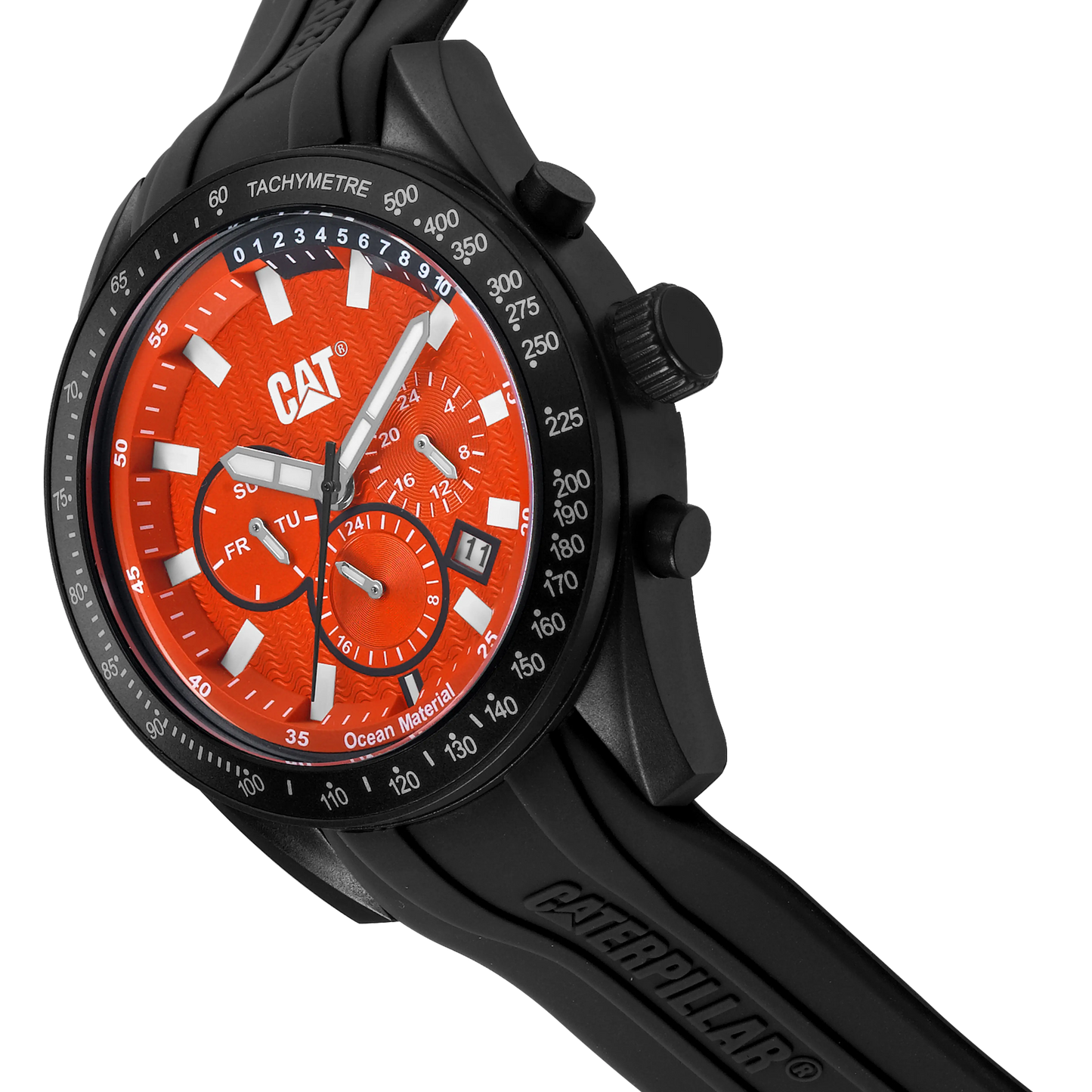 Caterpillar LQ16921821 Oceania Multifunction Black Silicon Strap