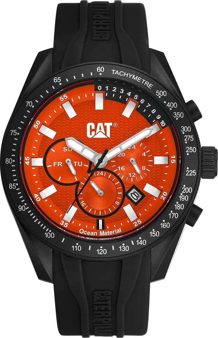Caterpillar LQ16921821 Oceania Multifunction Black Silicon Strap