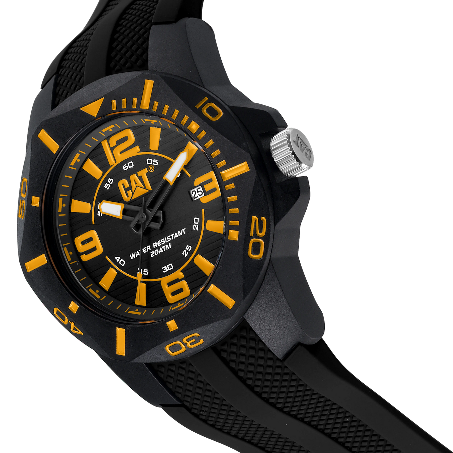 CATERPILLAR LR16121137 Diver Black Rubber Strap Caterpillar
