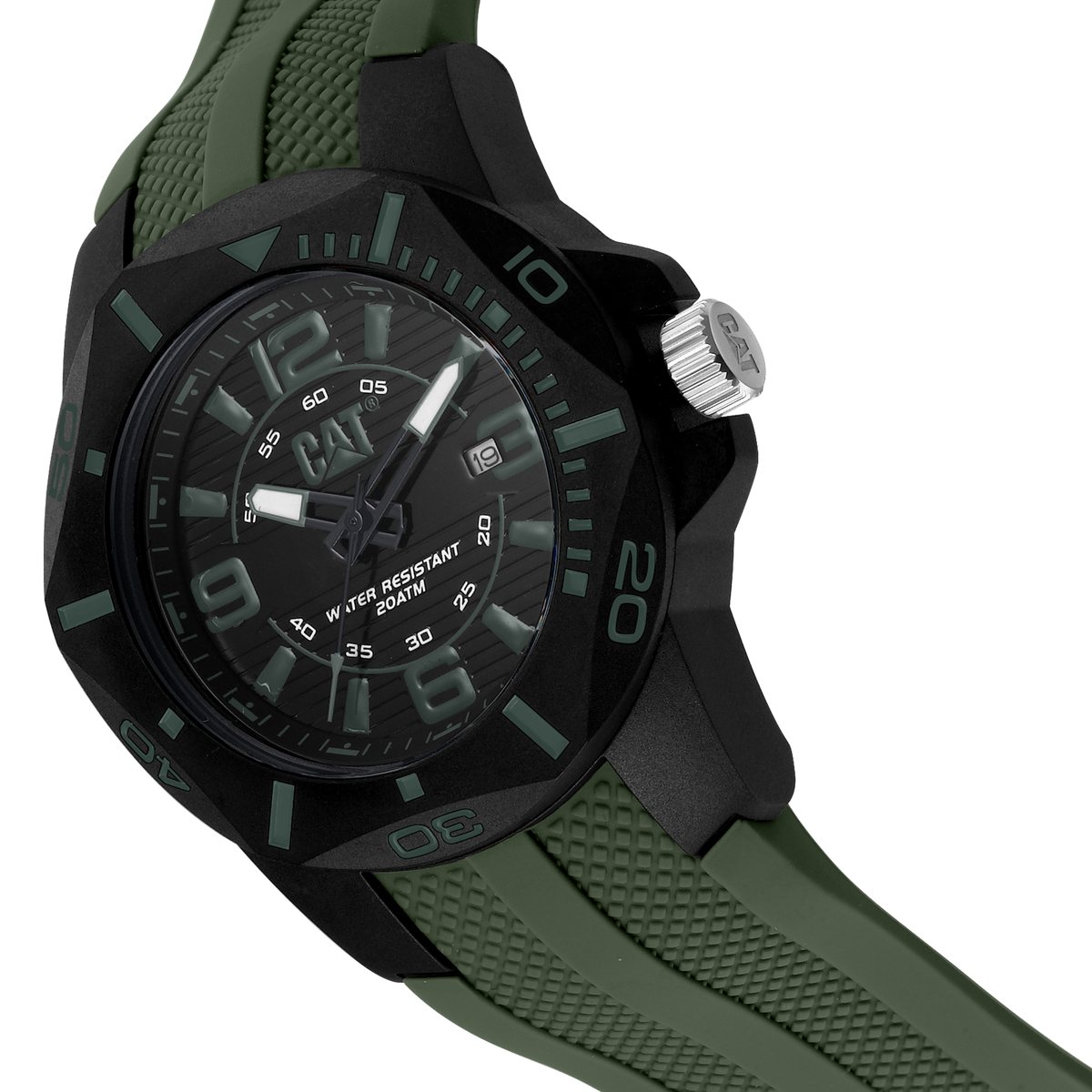 CATERPILLAR LR16123133 Diver Khaki Rubber Strap Caterpillar