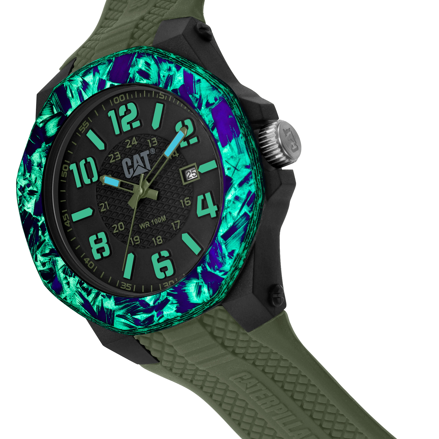 CATERPILLAR LV16123133 Carbon Crush Khaki Silicon Strap
