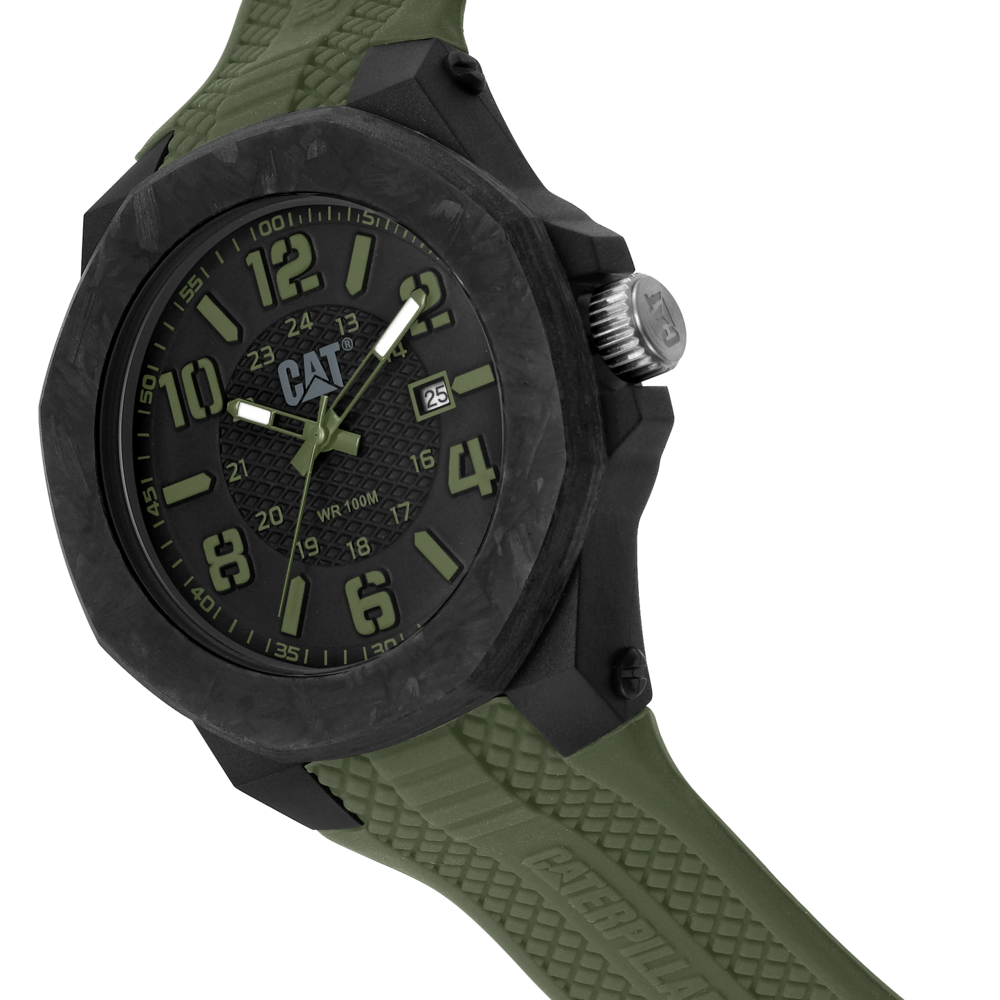 CATERPILLAR LV16123133 Carbon Crush Khaki Silicon Strap