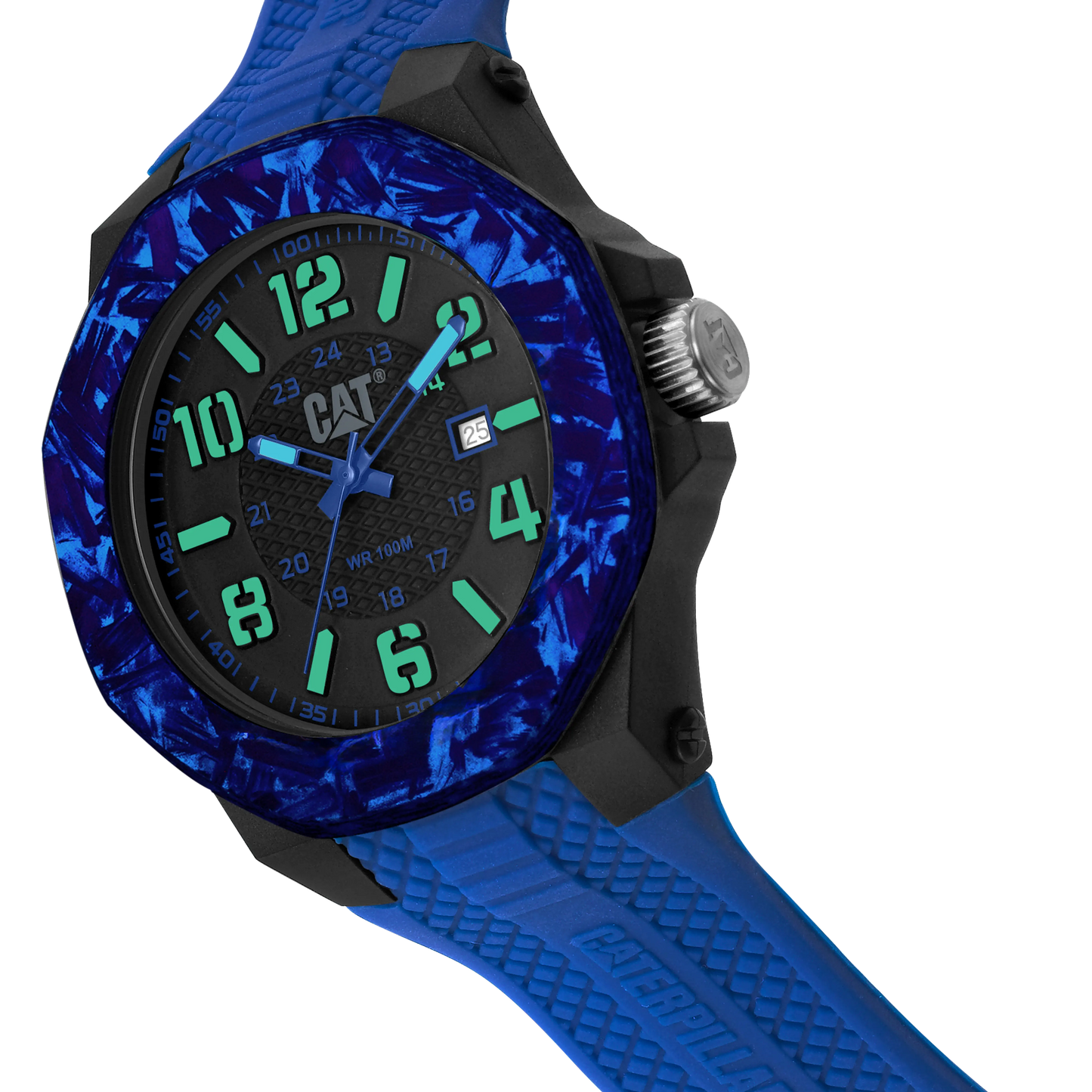 CATERPILLAR LV16126136 Carbon Crush Blue Silicon Strap