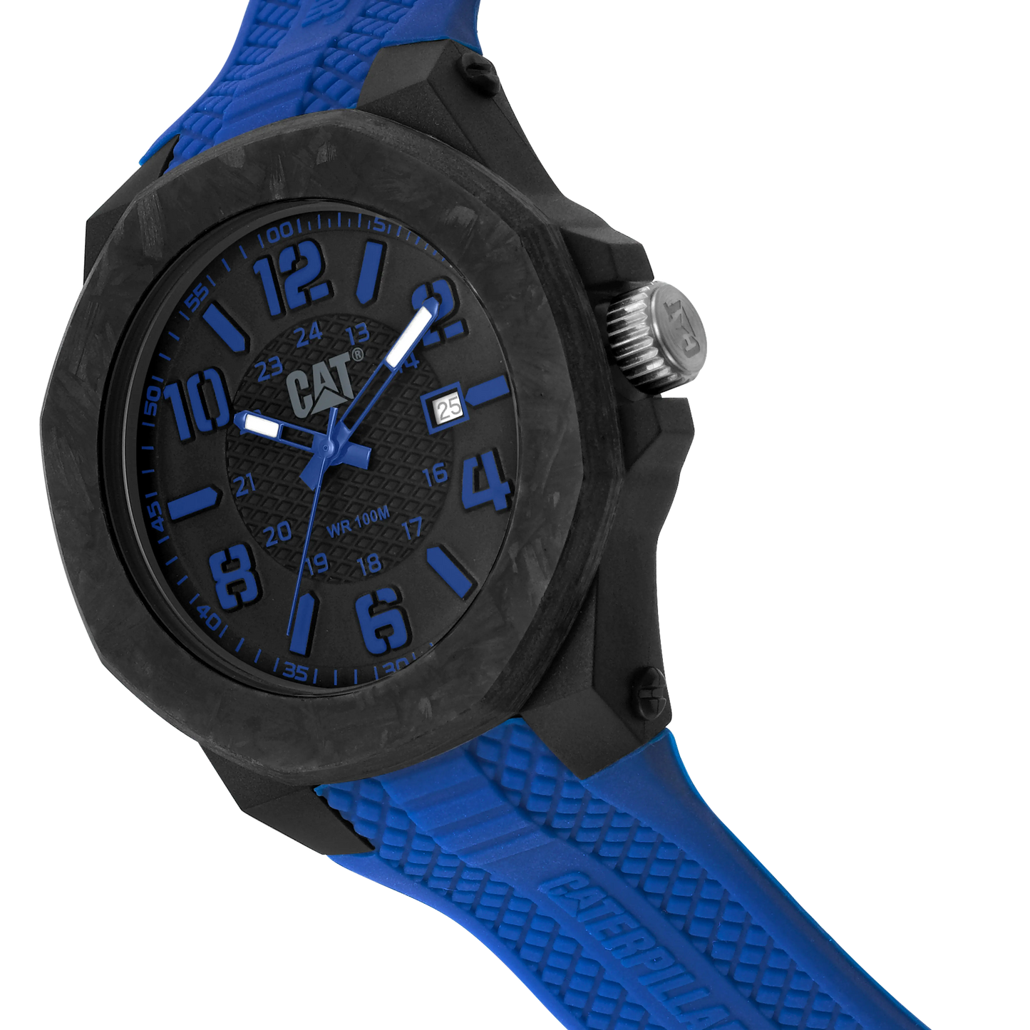 CATERPILLAR LV16126136 Carbon Crush Blue Silicon Strap