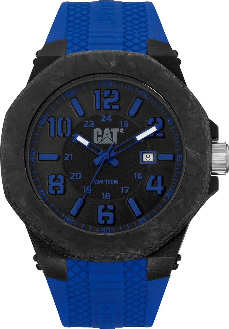 CATERPILLAR LV16126136 Carbon Crush Blue Silicon Strap