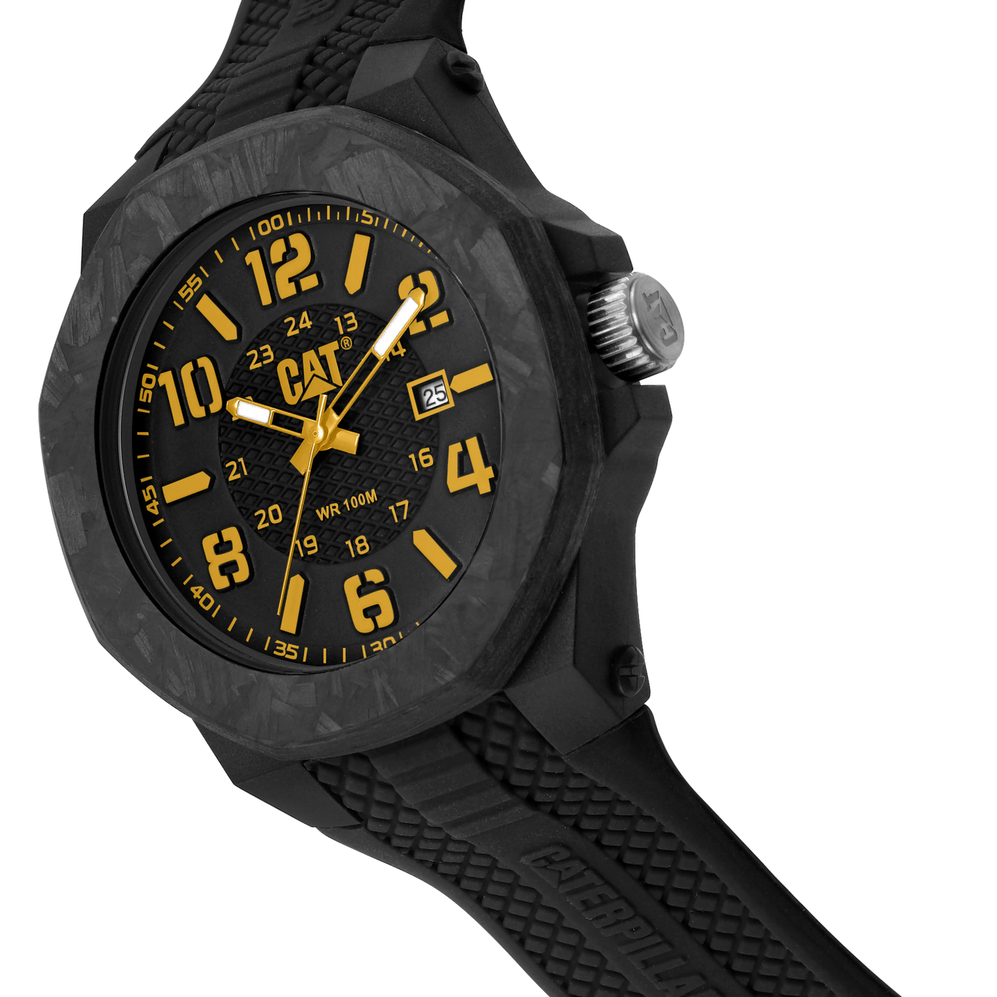 CATERPILLAR LV16121137 Carbon Crush Black Silicon Strap