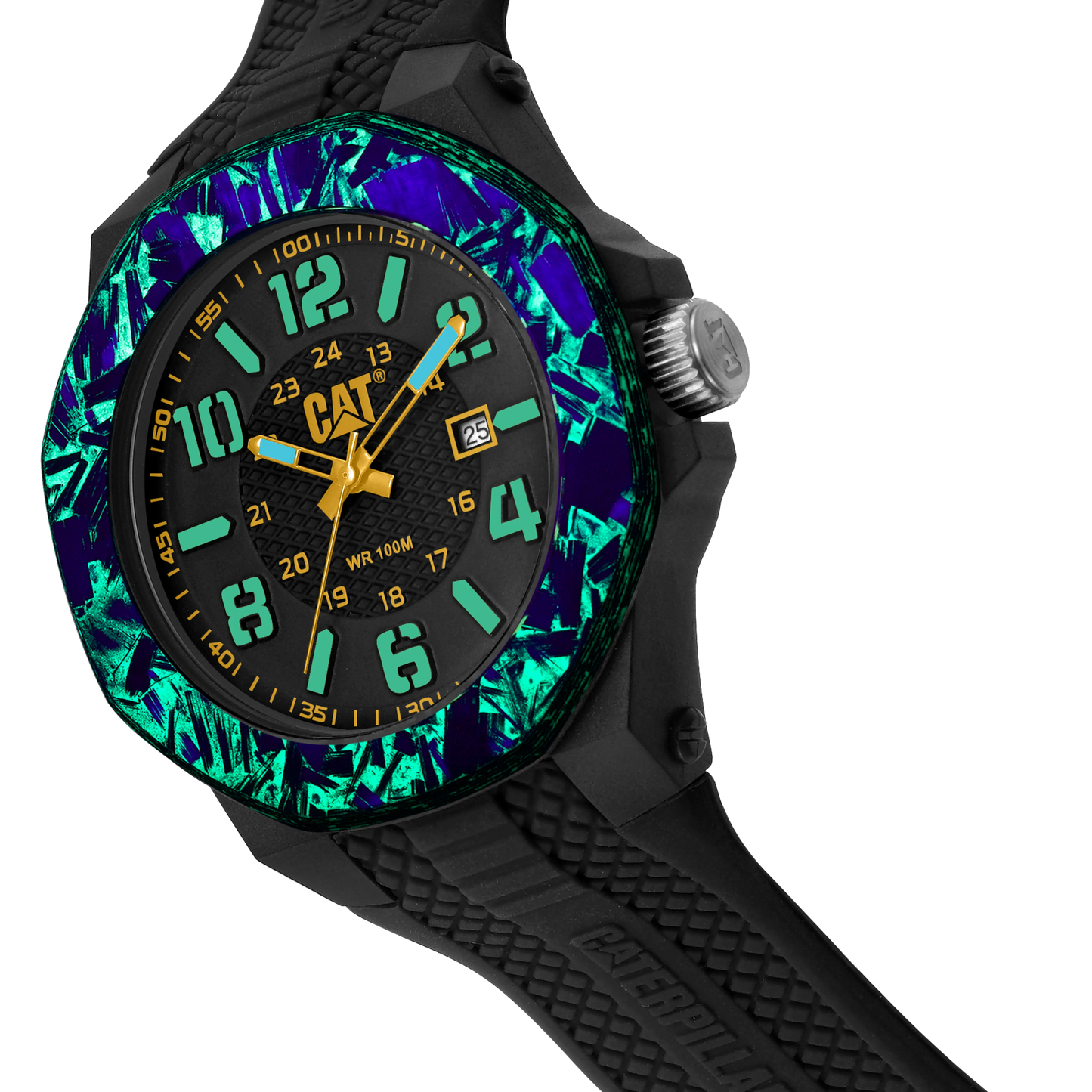 CATERPILLAR LV16121137 Carbon Crush Black Silicon Strap