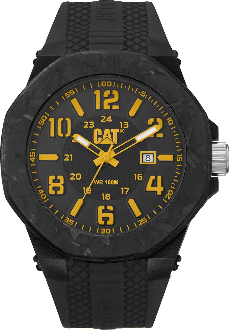 CATERPILLAR LV16121137 Carbon Crush Black Silicon Strap