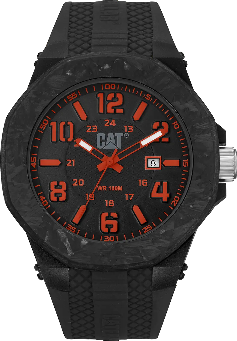 CATERPILLAR LV16121138 Carbon Crush Black Silicon Strap